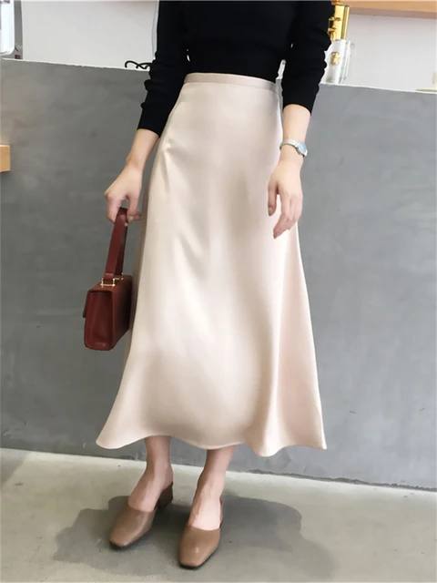 Pearl - Jupe Midi En Satin