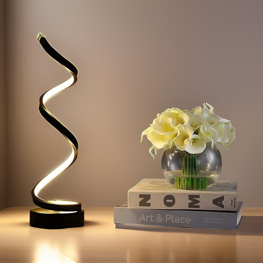 Lampe de table LED spirale moderne – Design élégant et luminosité réglable