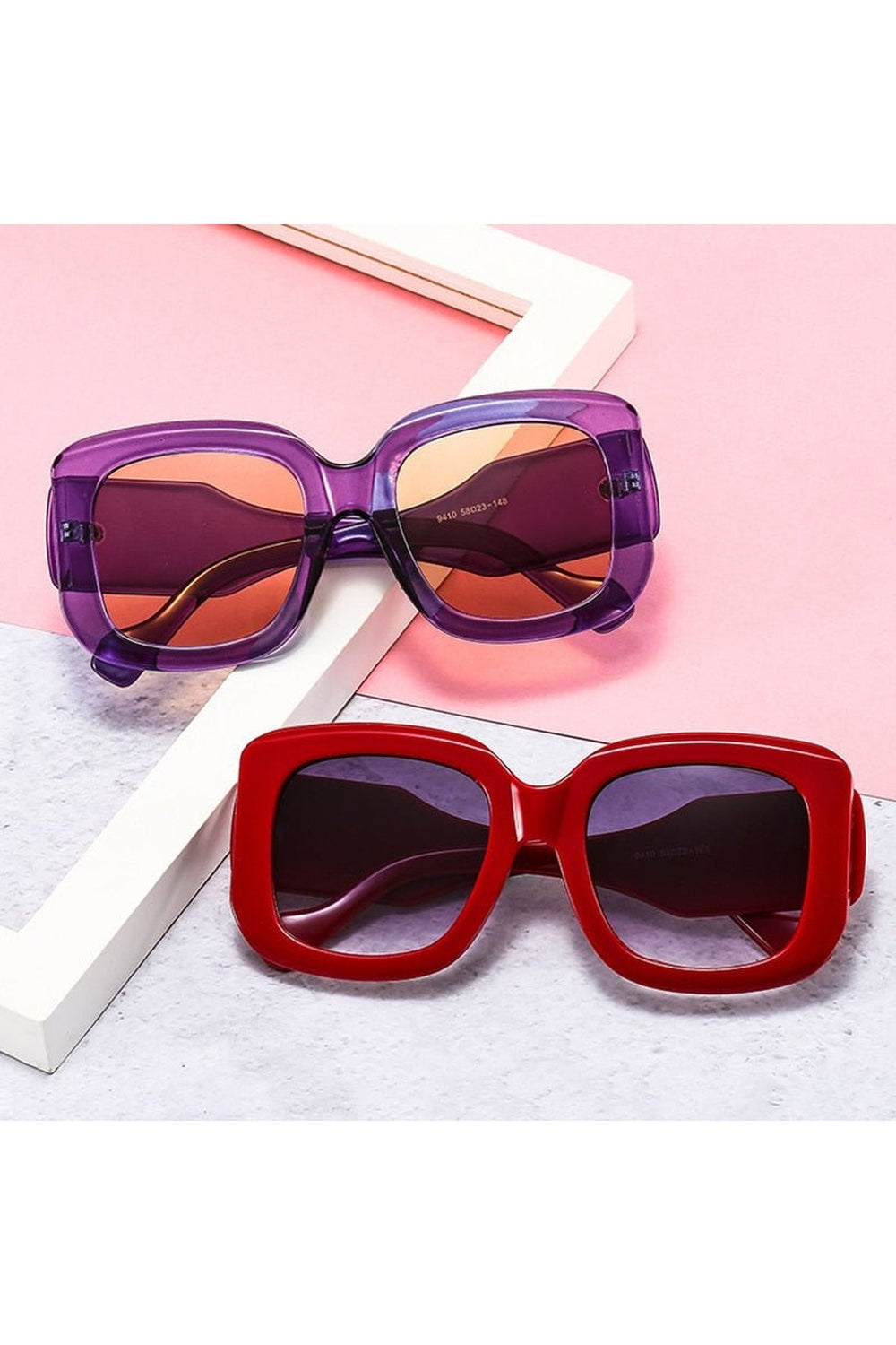 Lunettes de soleil carrées surdimensionnées rétro