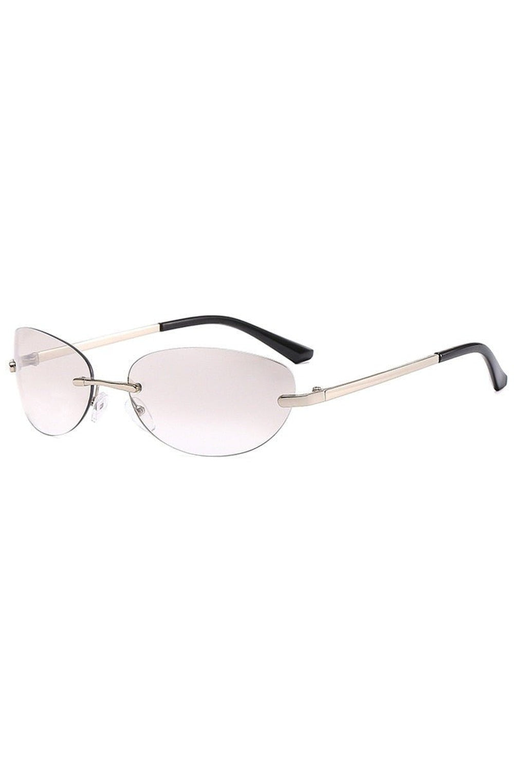 Lunettes de soleil ovales transparentes sans monture