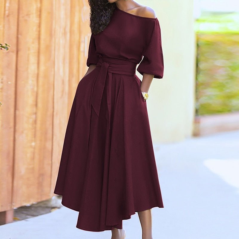 Robe A-Ligne à Nouer Élégante pour Femmes