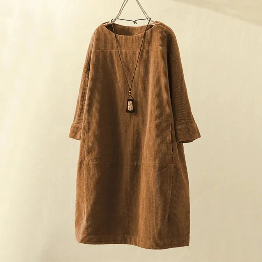 Robe A-line en Velours Côtelé pour Femmes