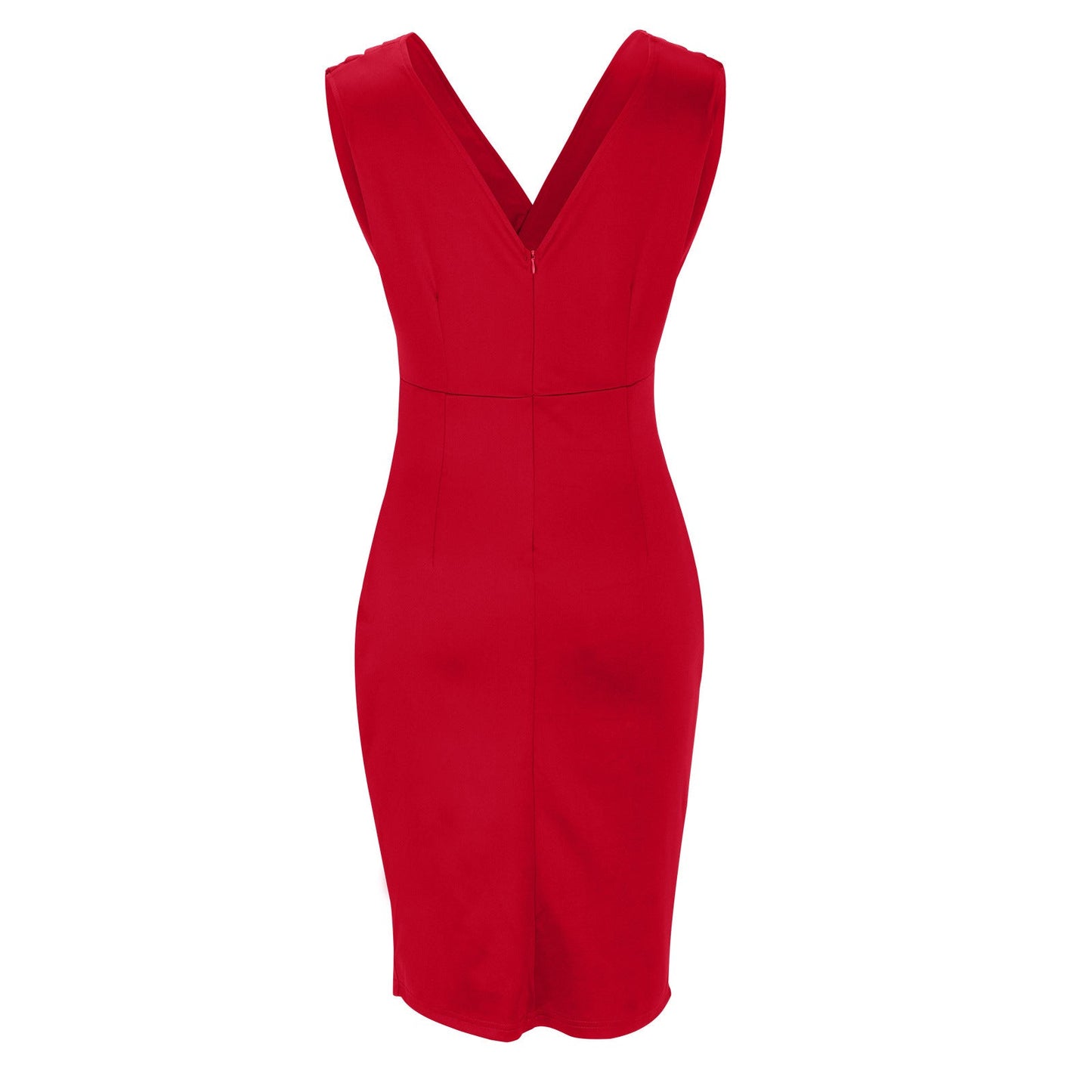 Robe Cintrée avec Décolleté en V et Fente pour Femmes