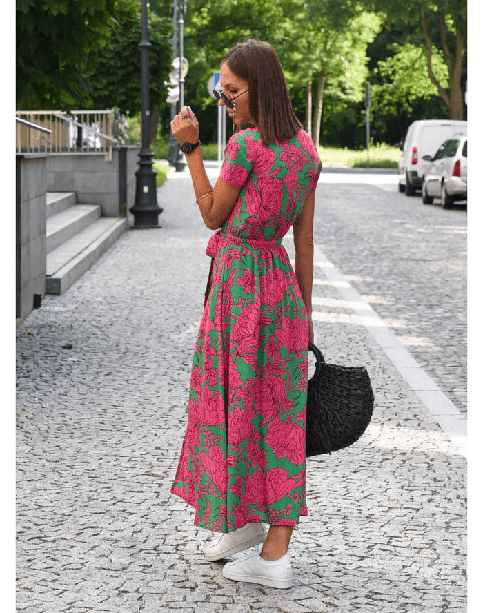 Robe d'Été Chic à Imprimé Floral pour Femmes