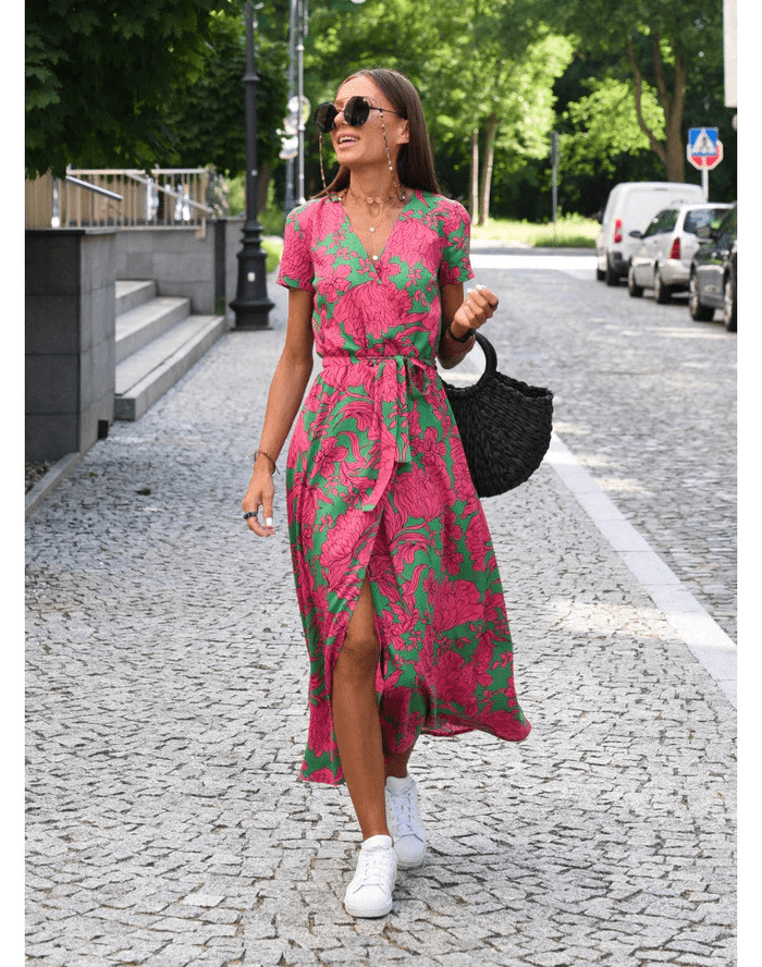 Robe d'Été Chic à Imprimé Floral pour Femmes
