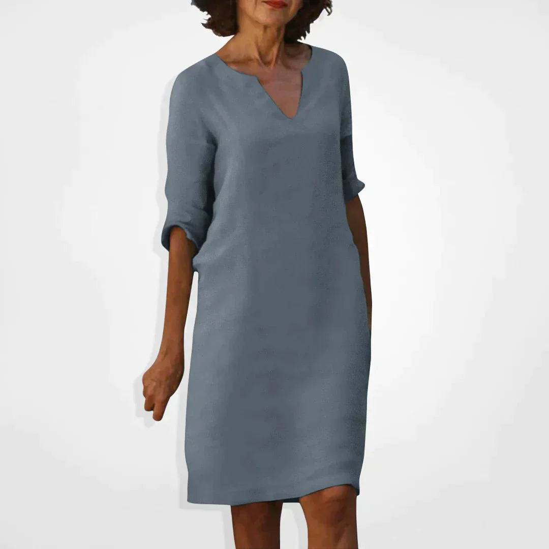Robe d'Été Élégante avec Décolleté en V pour Femmes