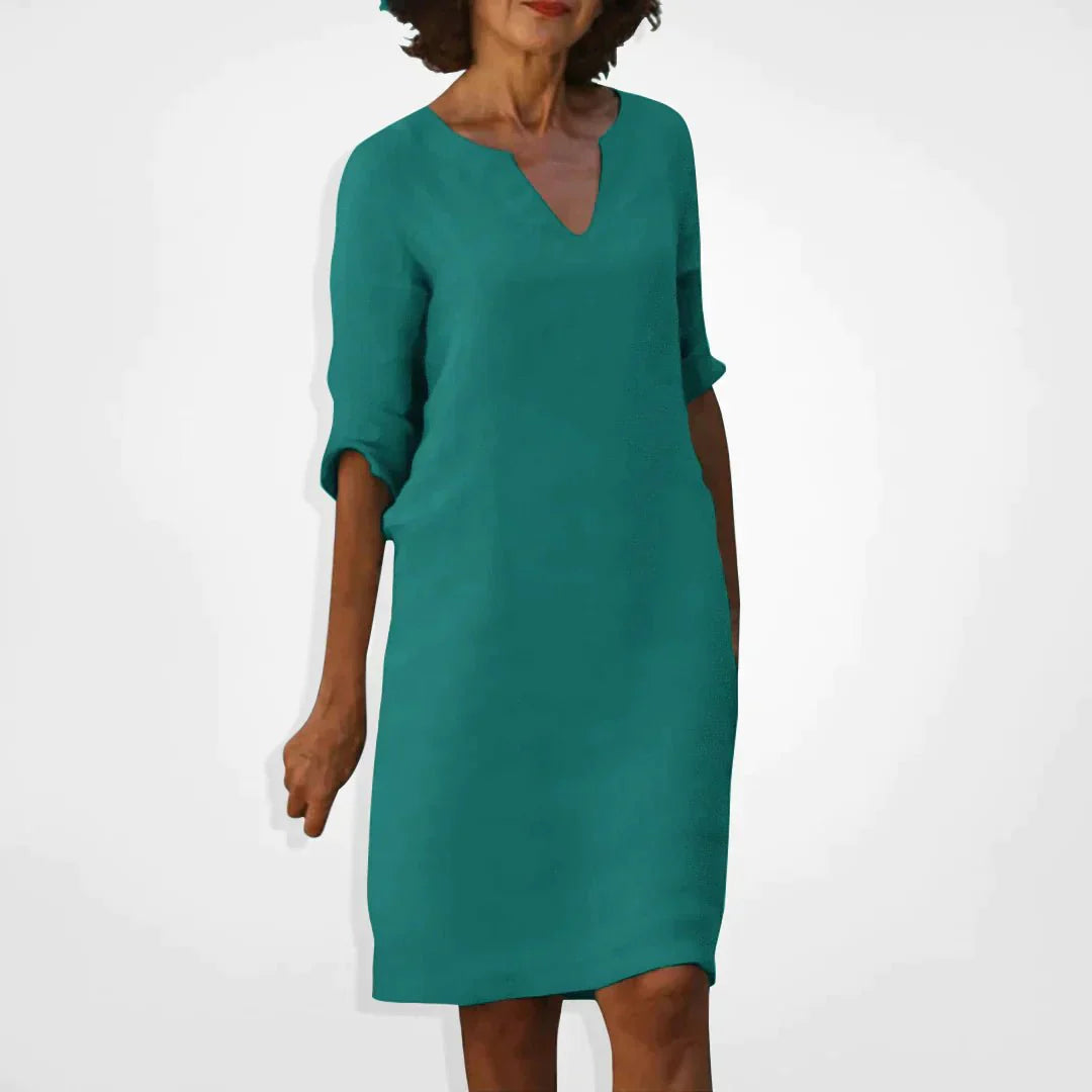 Robe d'Été Élégante avec Décolleté en V pour Femmes