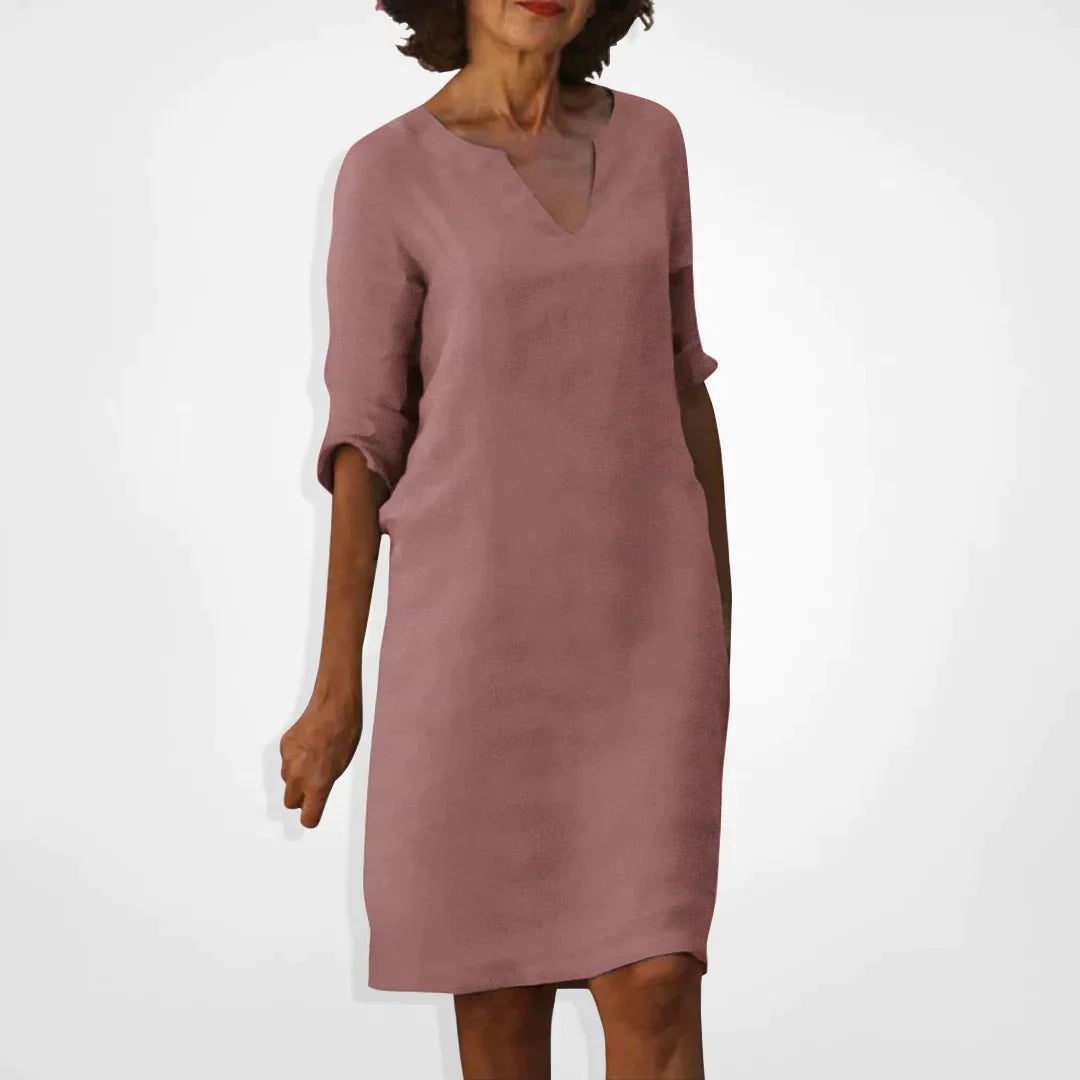 Robe d'Été Élégante avec Décolleté en V pour Femmes