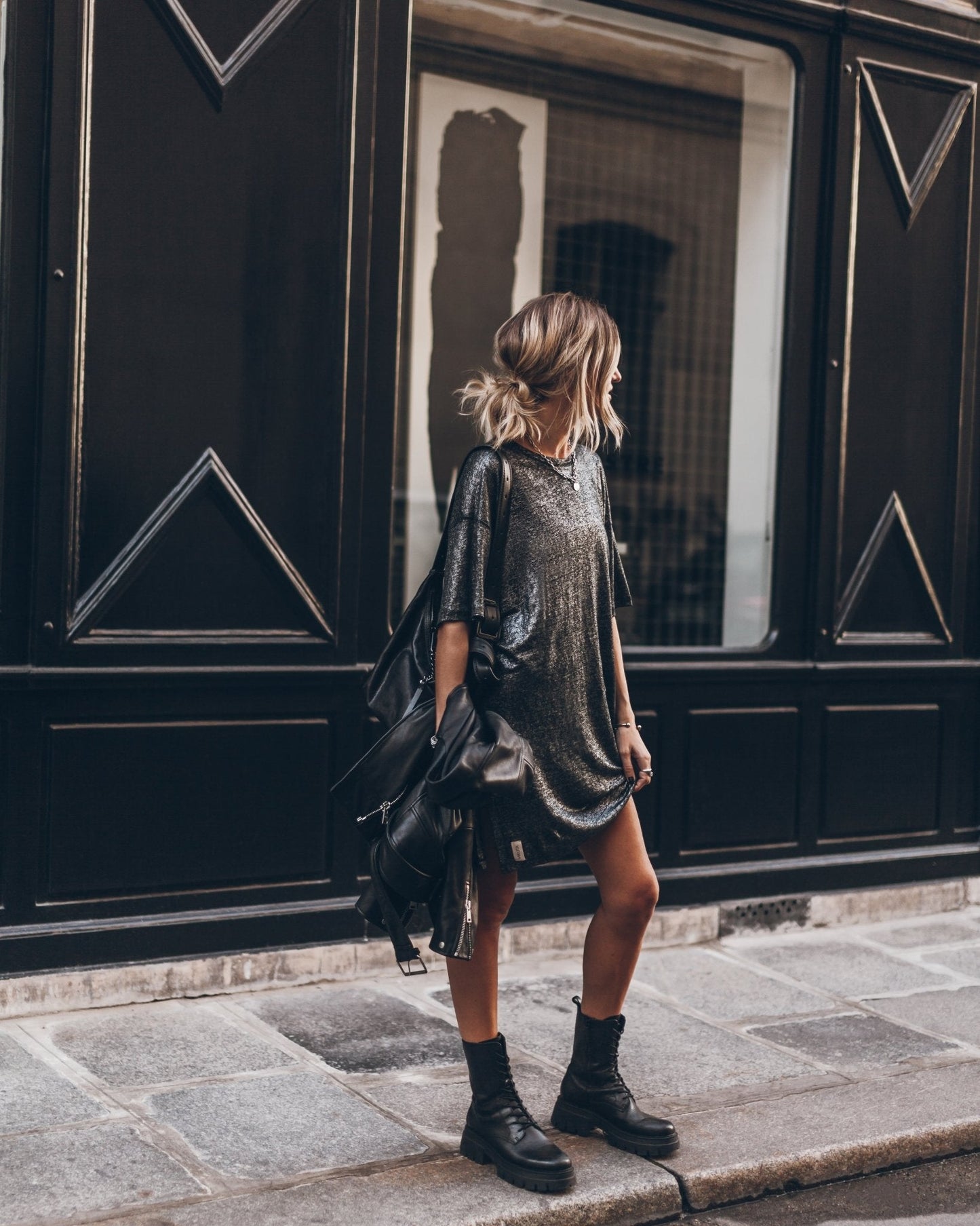Robe Élégante à Manches Courtes pour Femmes