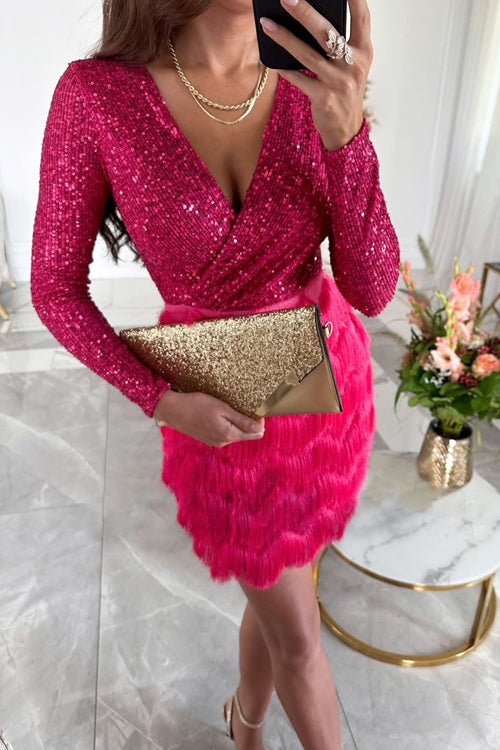 Robe Élégante à Paillettes Multicolores pour Femmes