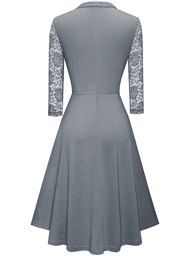 Robe Élégante en Dentelle Creuse pour Femmes