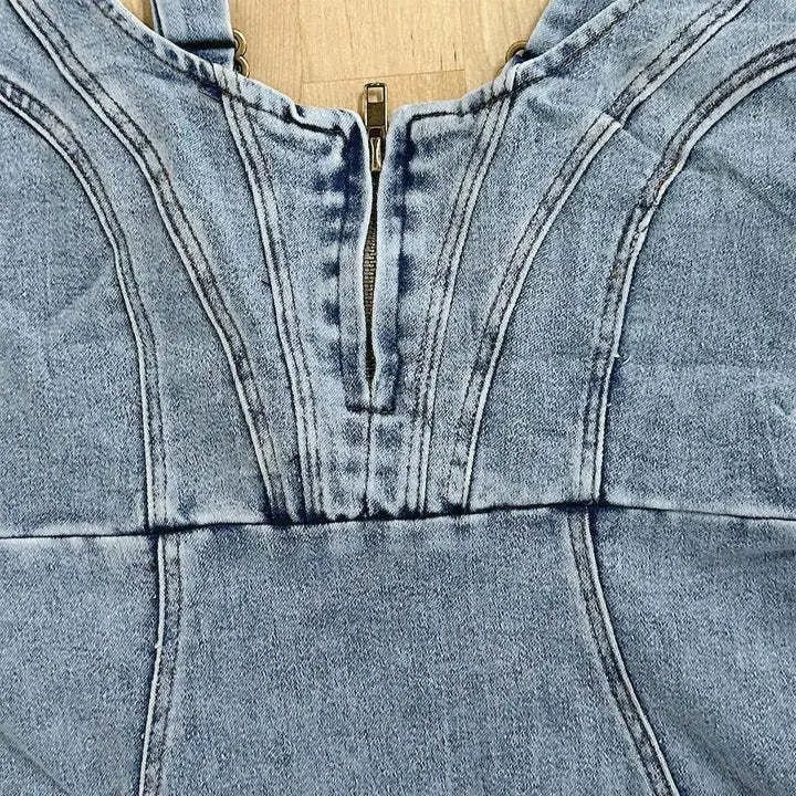 Robe en Jean Décontractée à Bretelles pour Femmes