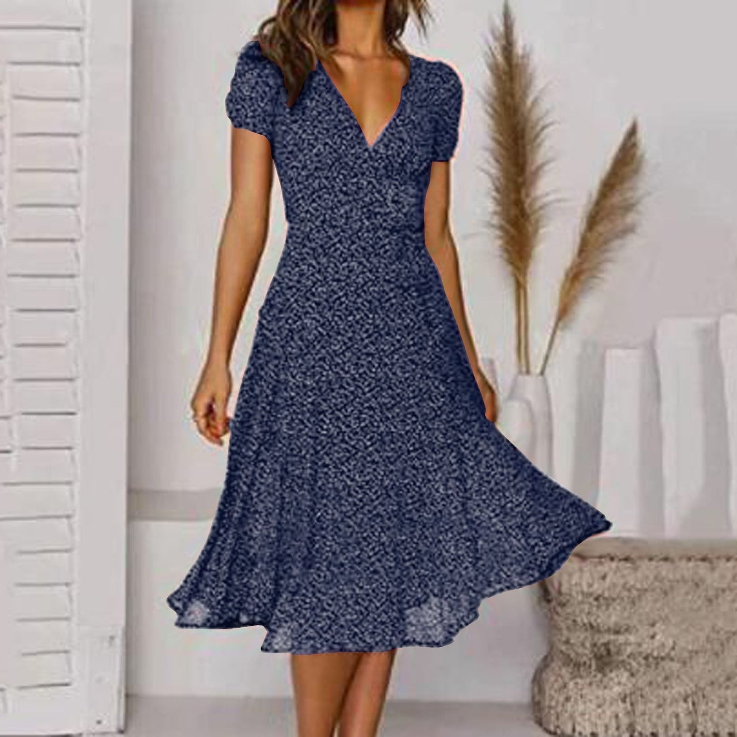 Robe Évasée à Décolleté en V pour Femmes