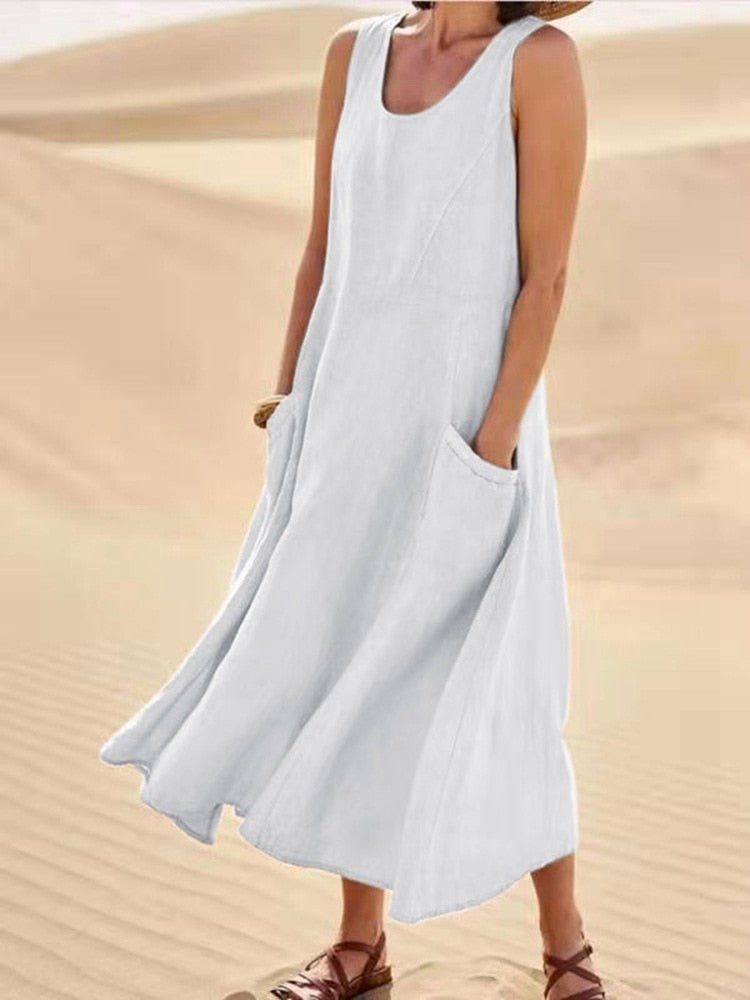 Robe Légère Maxi avec Poches pour Femmes