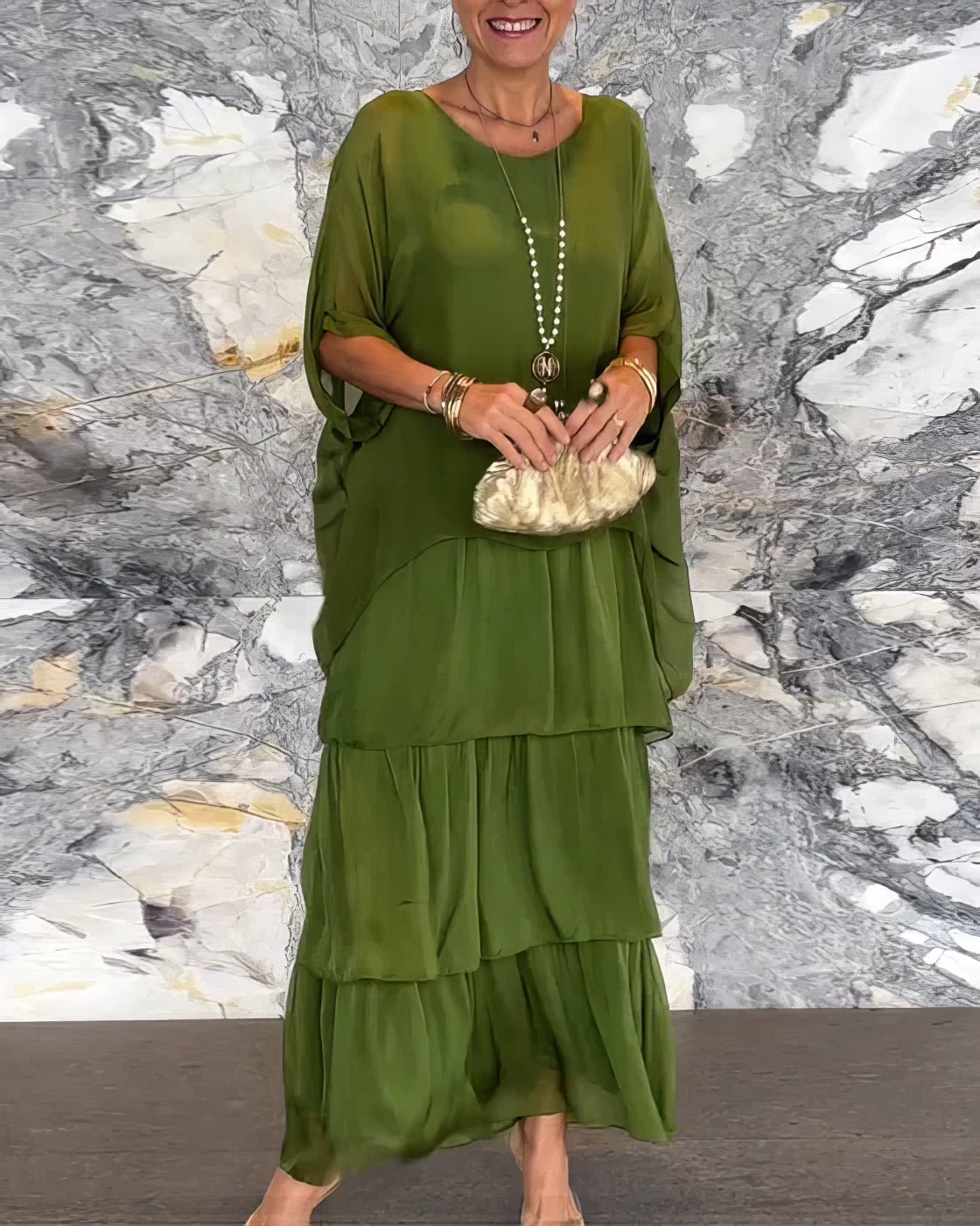 Robe Longue Droite à Manches Longues pour Femmes