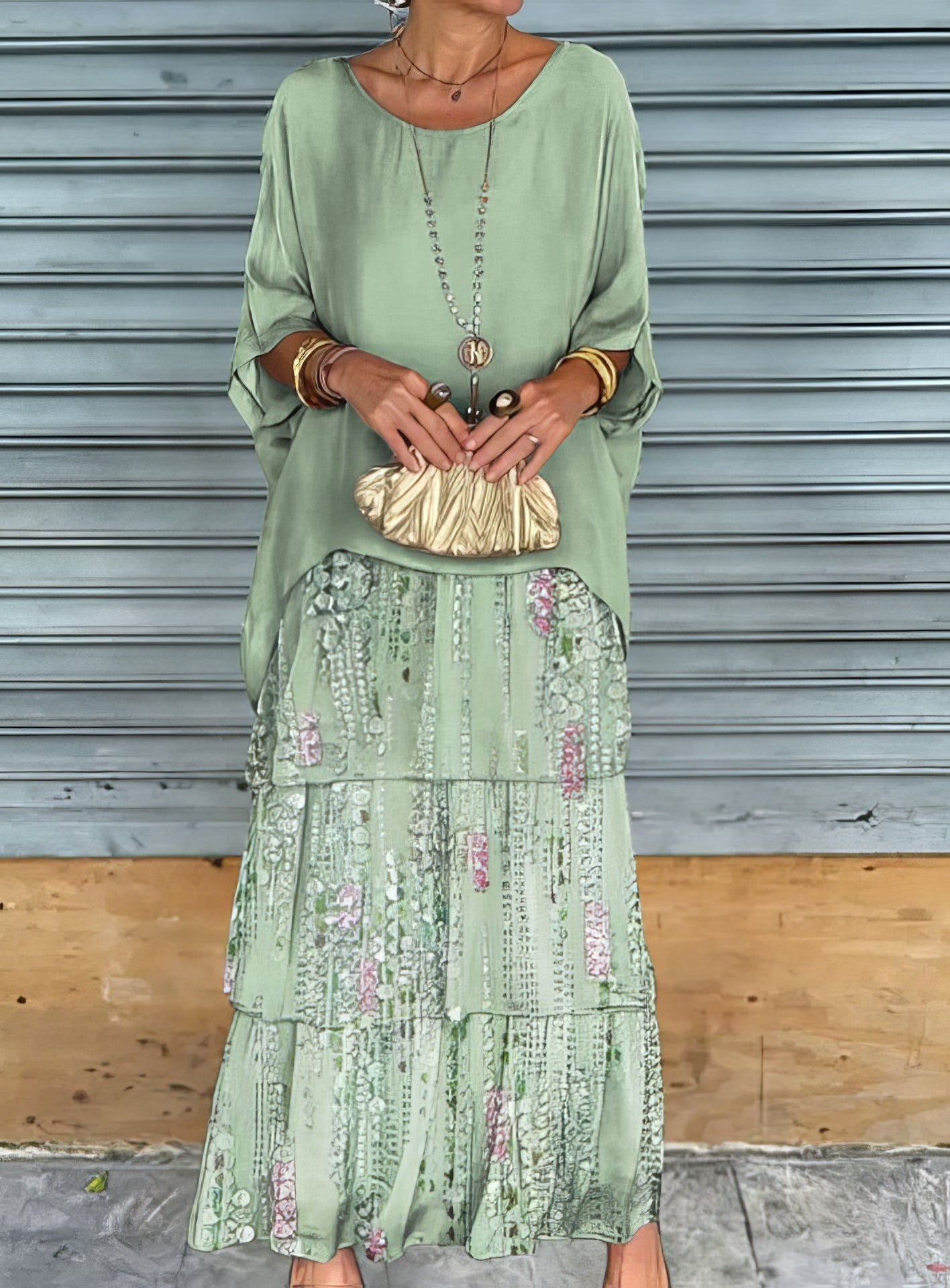 Robe Longue Droite à Manches Longues pour Femmes