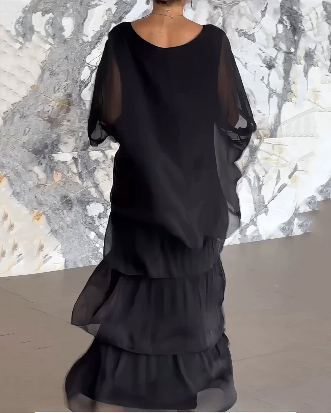 Robe Longue Droite à Manches Longues pour Femmes