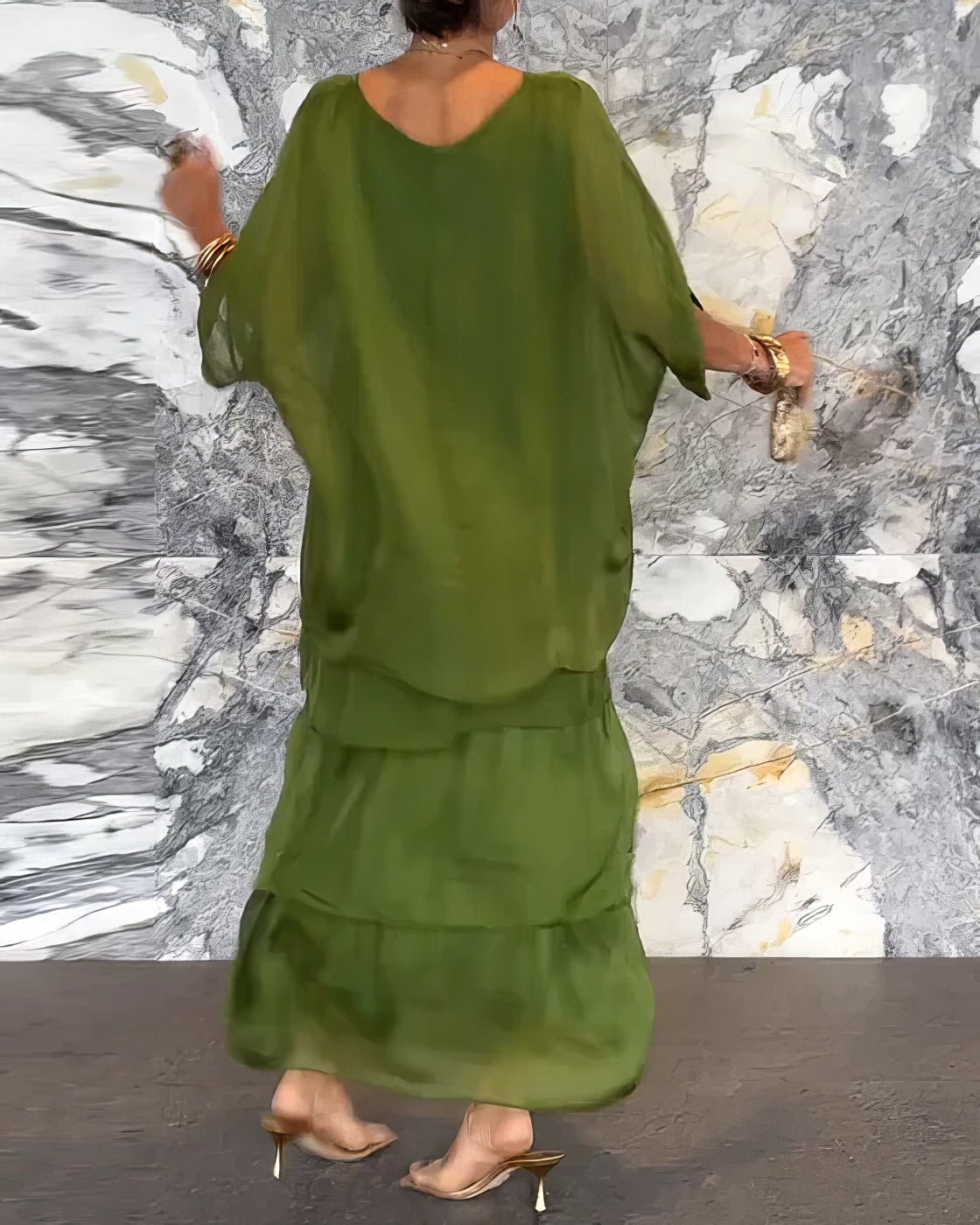 Robe Longue Droite à Manches Longues pour Femmes