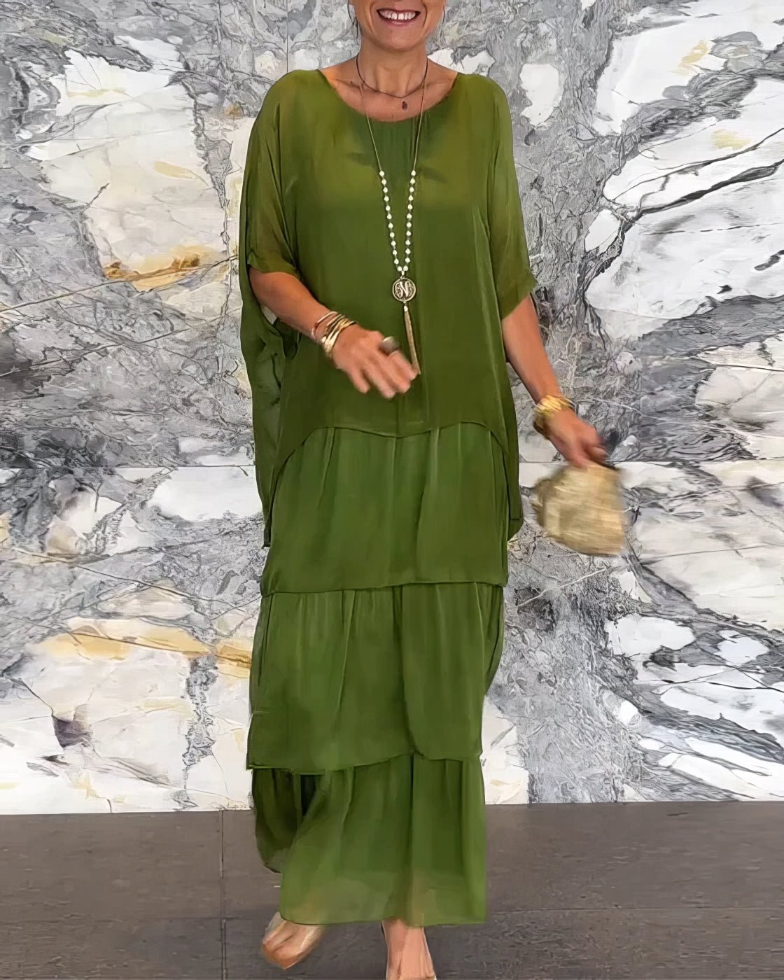Robe Longue Droite à Manches Longues pour Femmes