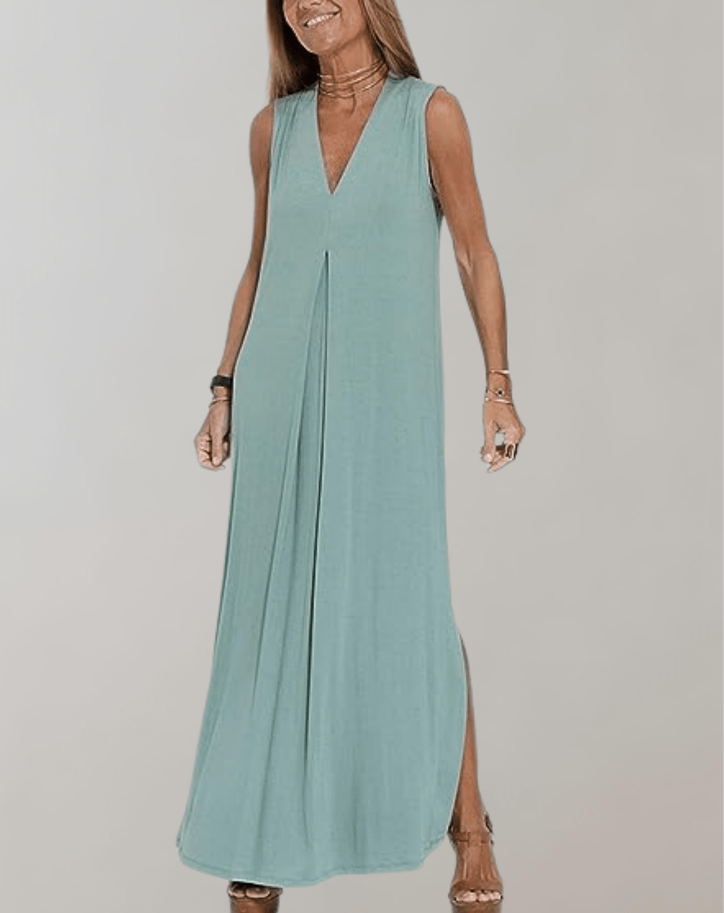 Robe Maxi à Décolleté en V pour Femmes