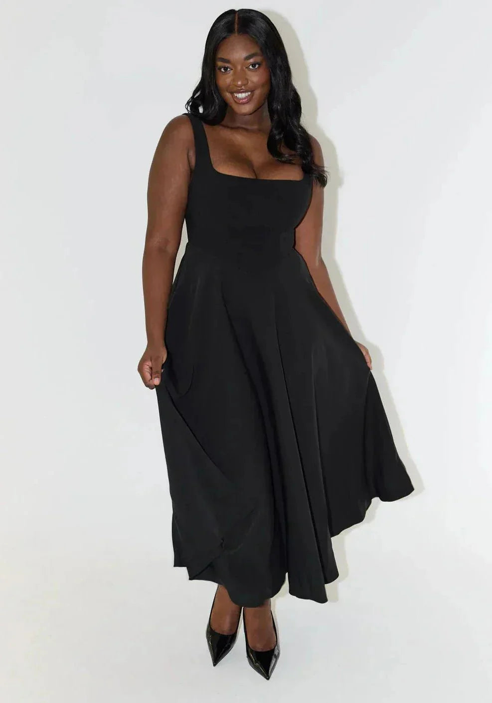 Robe Midi à Taille Haute pour Femmes