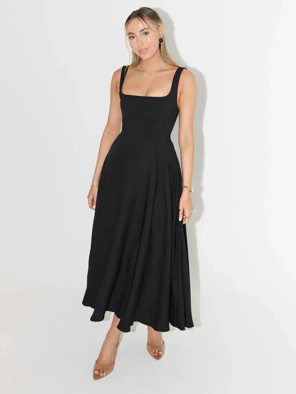 Robe Midi à Taille Haute pour Femmes