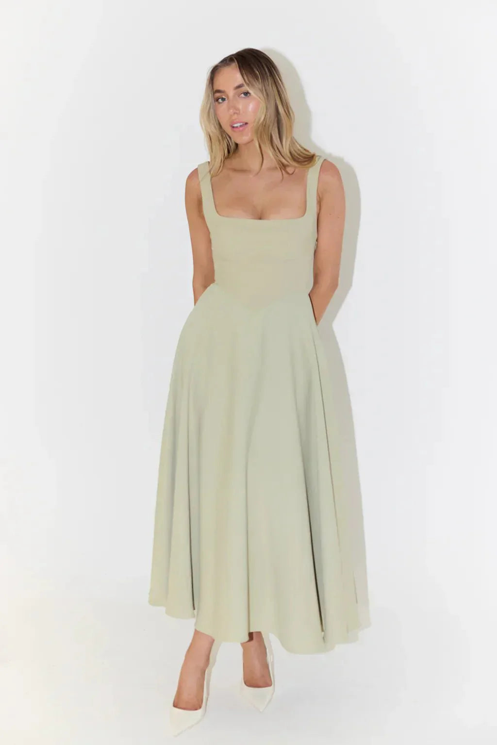 Robe Midi à Taille Haute pour Femmes