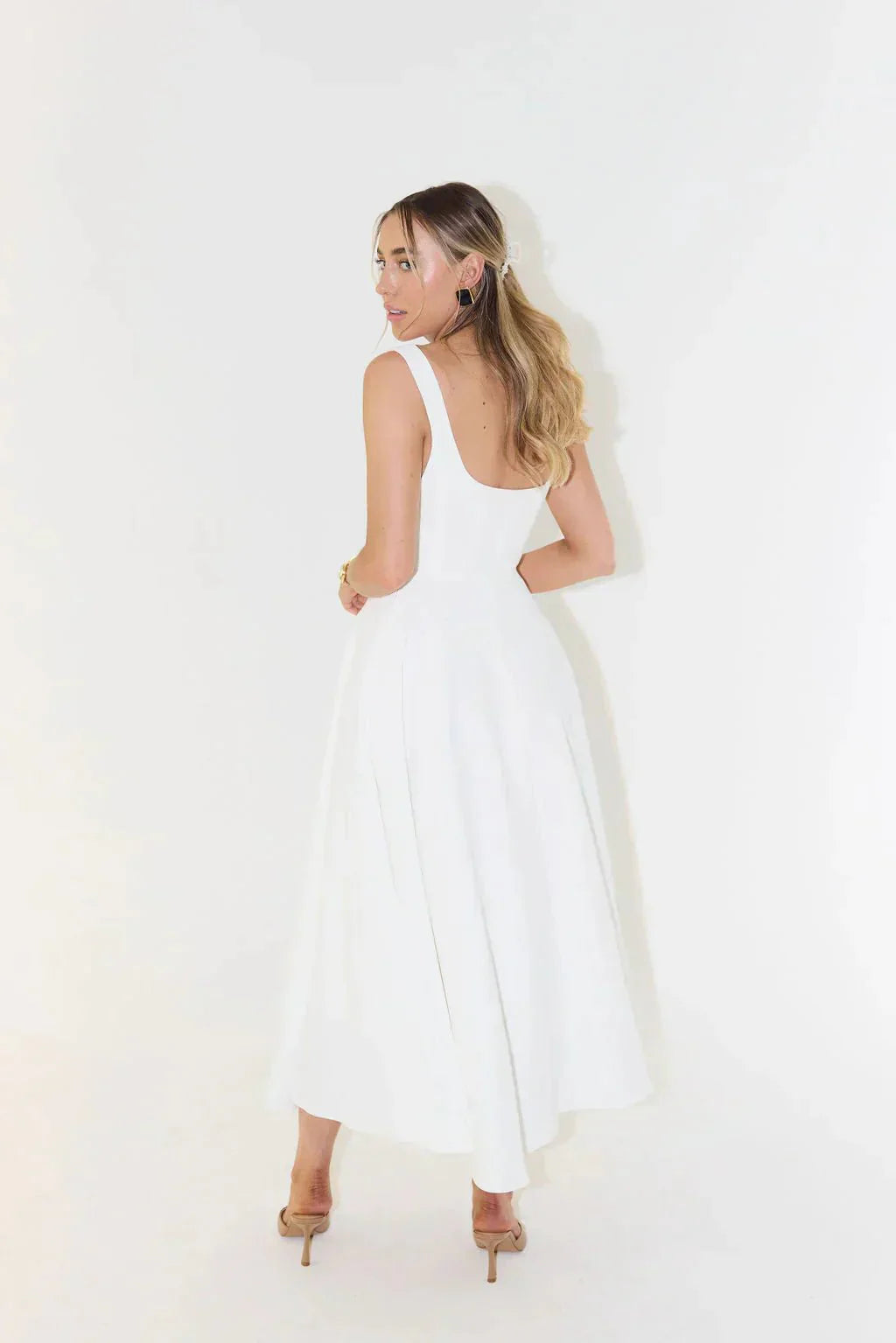 Robe Midi à Taille Haute pour Femmes