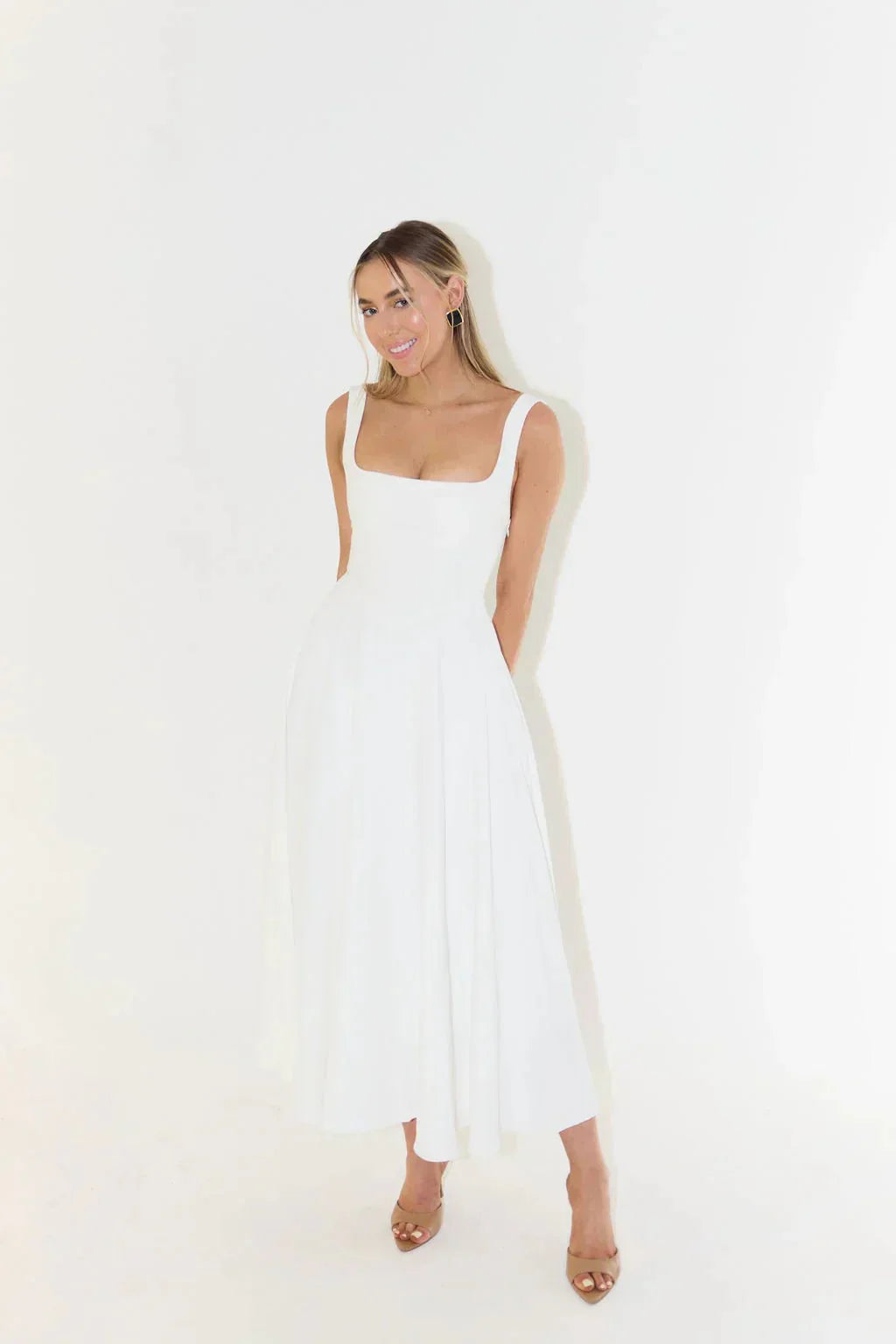 Robe Midi à Taille Haute pour Femmes