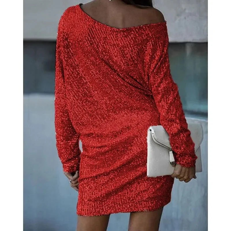 Robe Mini Chic à Épaule Dénudée pour Femmes