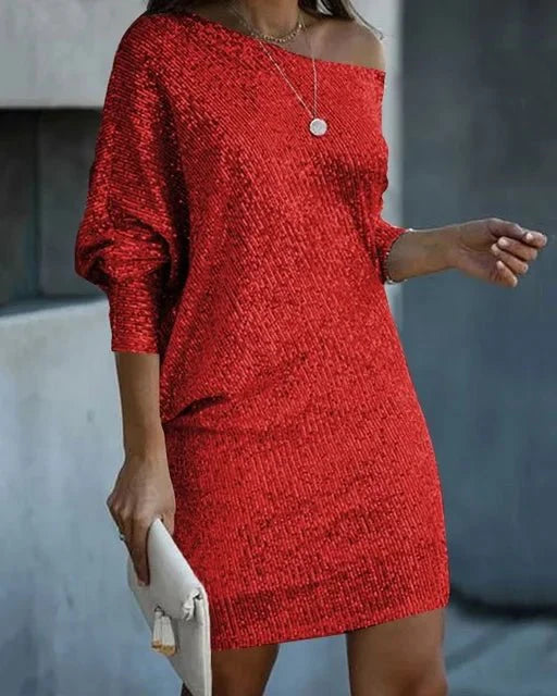 Robe Mini Chic à Épaule Dénudée pour Femmes