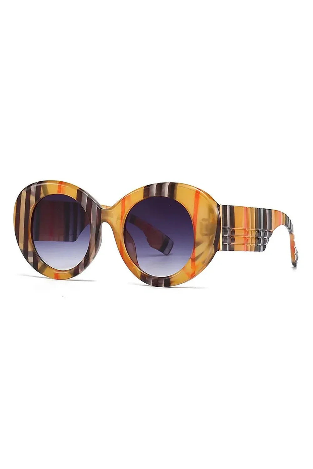 Lunettes de soleil rondes à rayures vintage