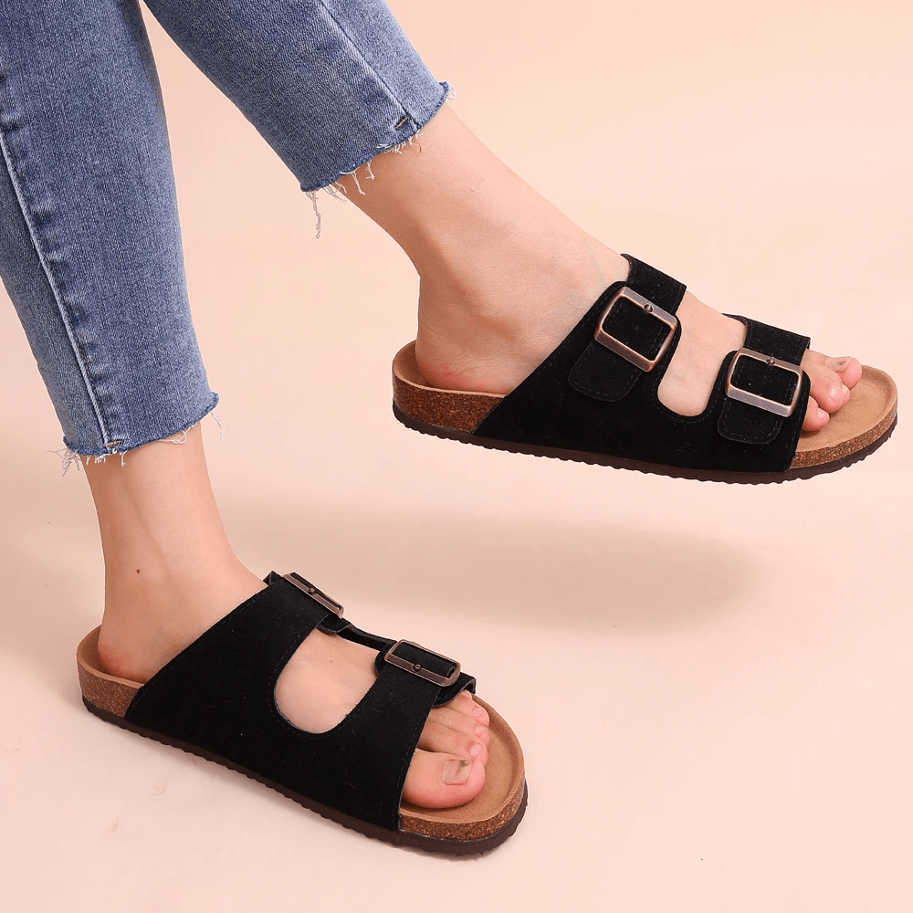 Sandales Confortables en Cuir Suédé pour Femmes