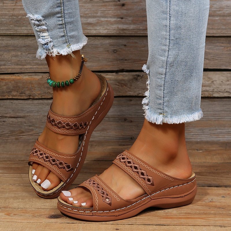 Sandales Confortables en PU pour Femmes
