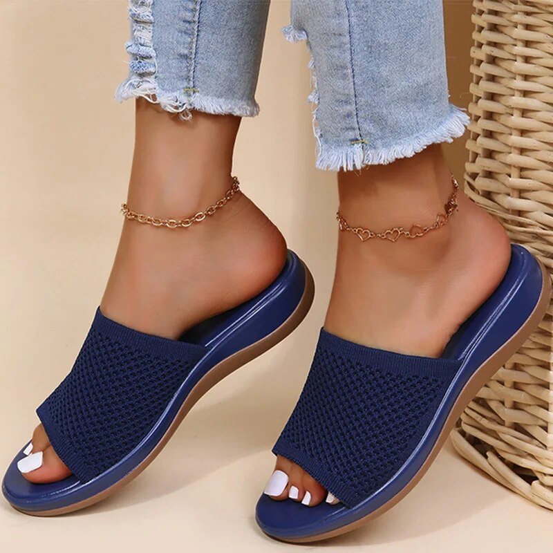 Sandales Confortables pour Femmes en Rose et Bleu