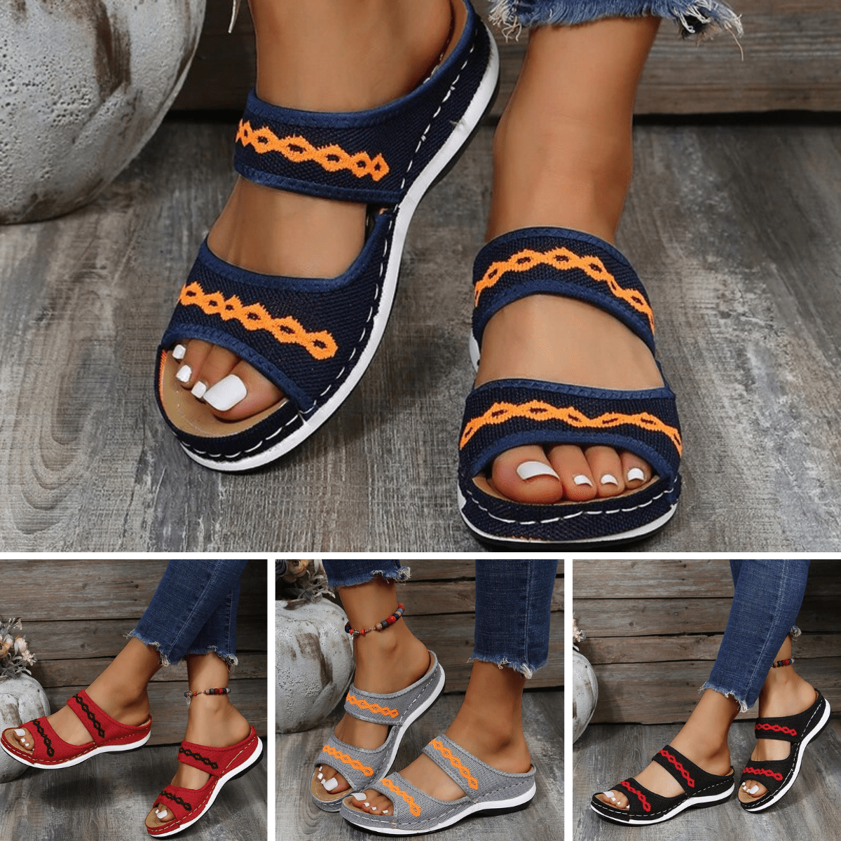 Sandales Ergonomiques en PU pour Femmes