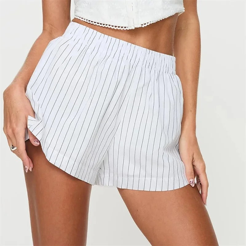 Short D'été Rayé Femme Confort