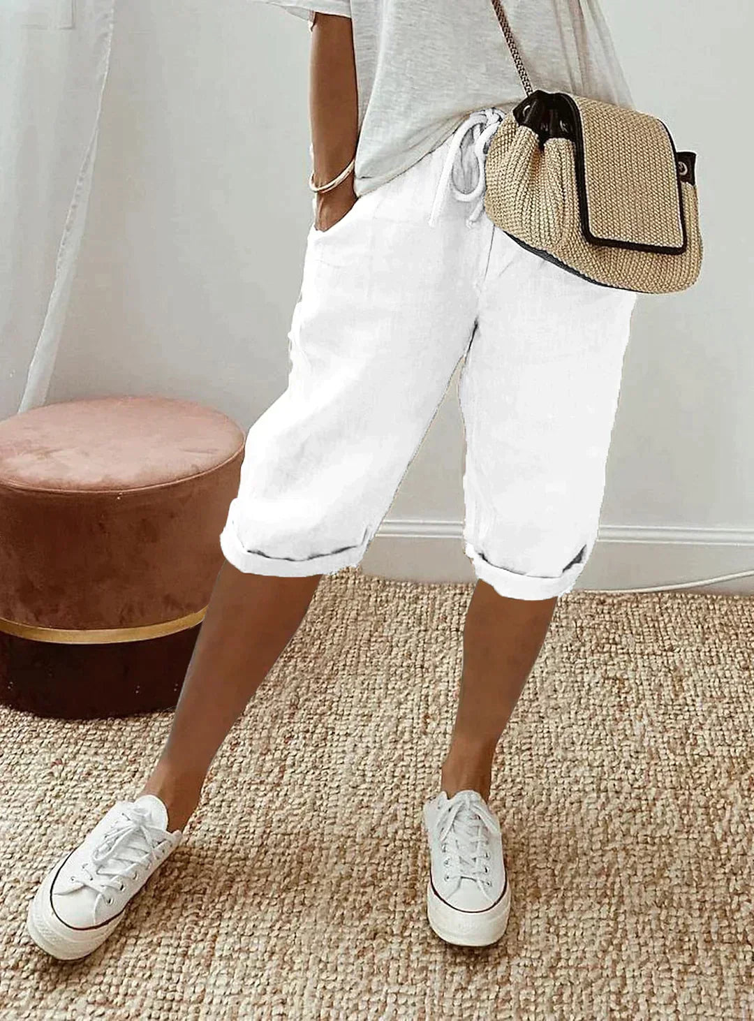 Shorts Femme avec Ceinture Réglable – Confort et Style