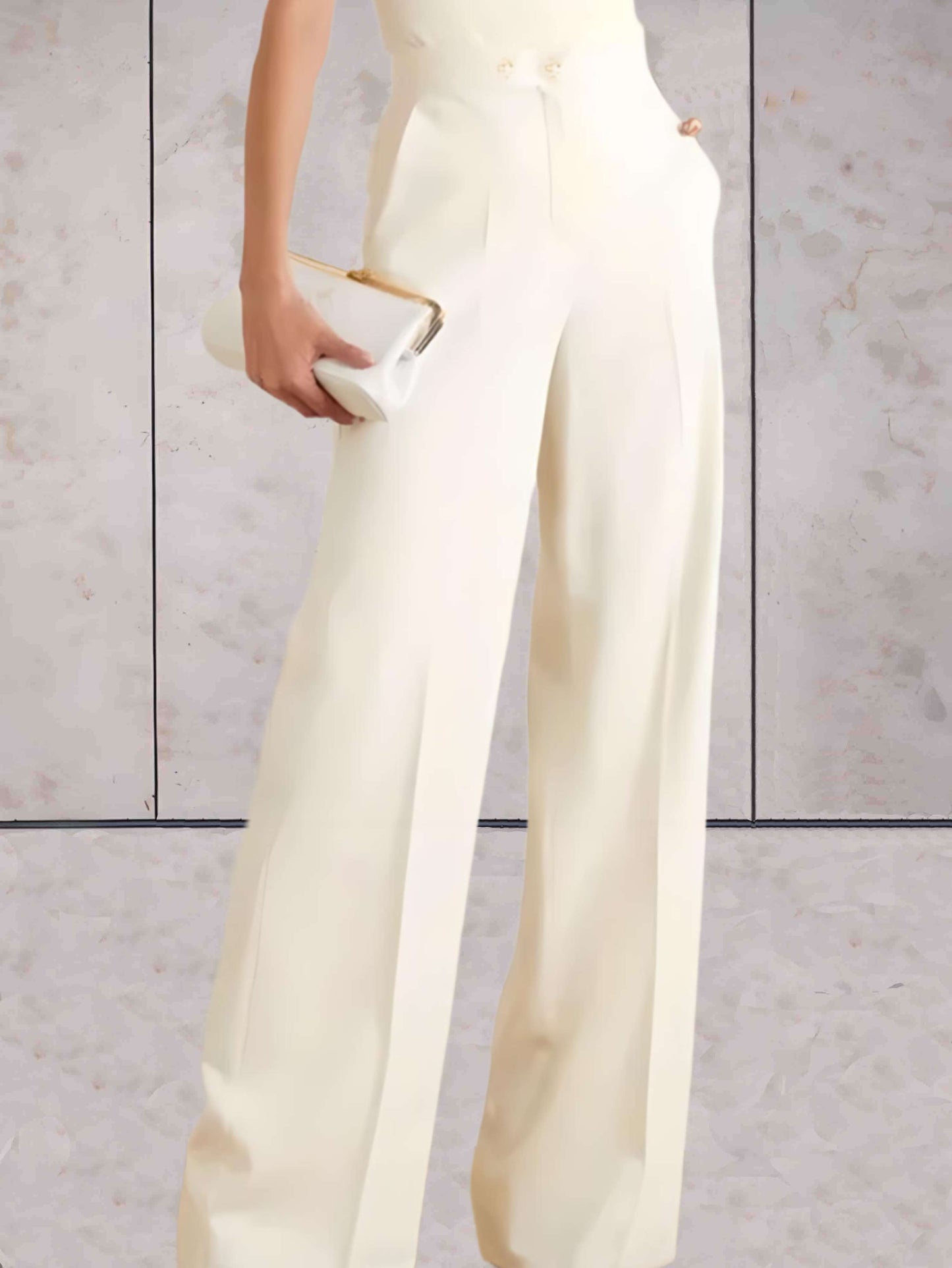 Margaux - Pantalon Simple À Taille Haute Avec Jambe Large Et Poches