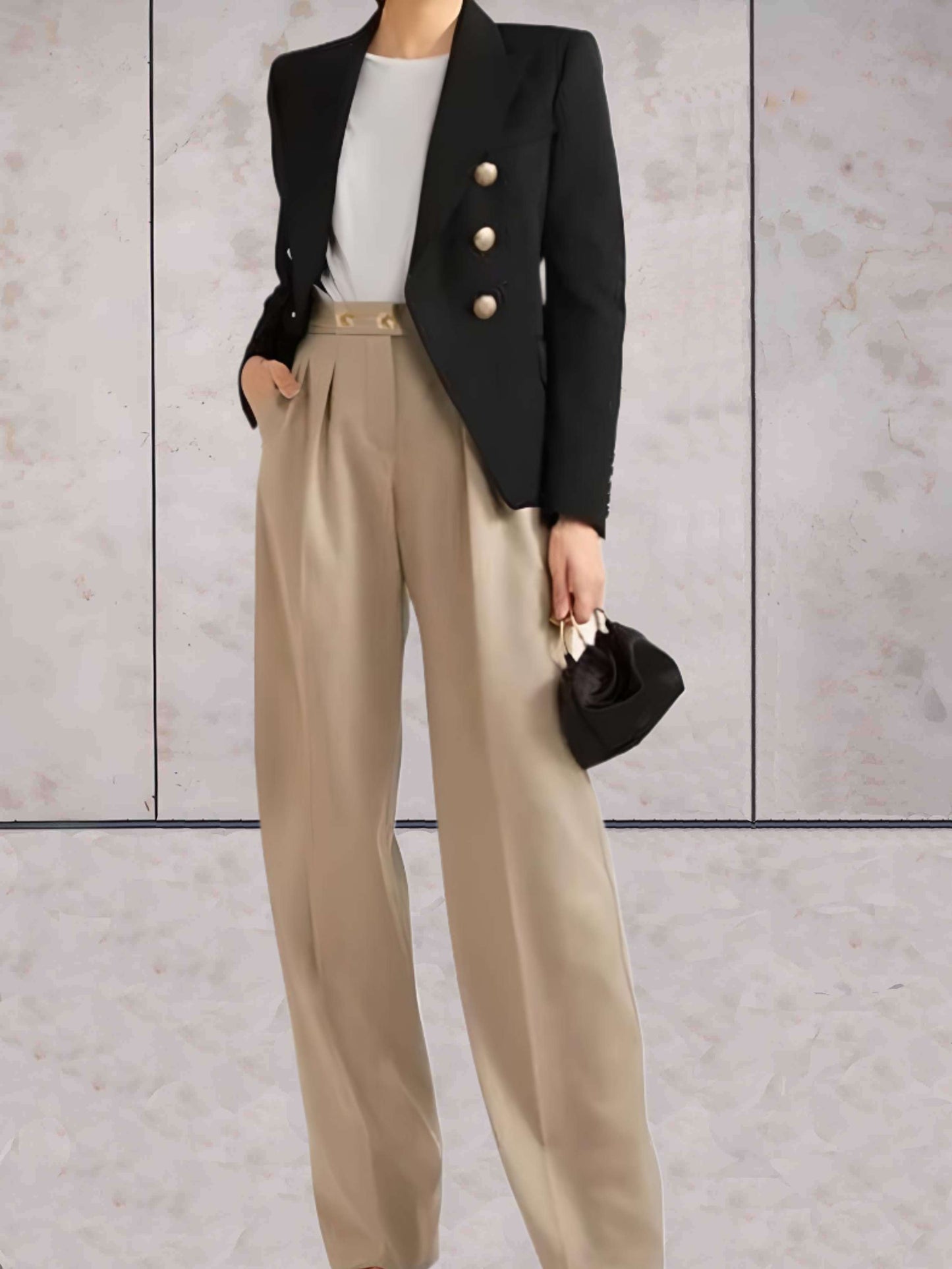 Margaux - Pantalon Simple À Taille Haute Avec Jambe Large Et Poches