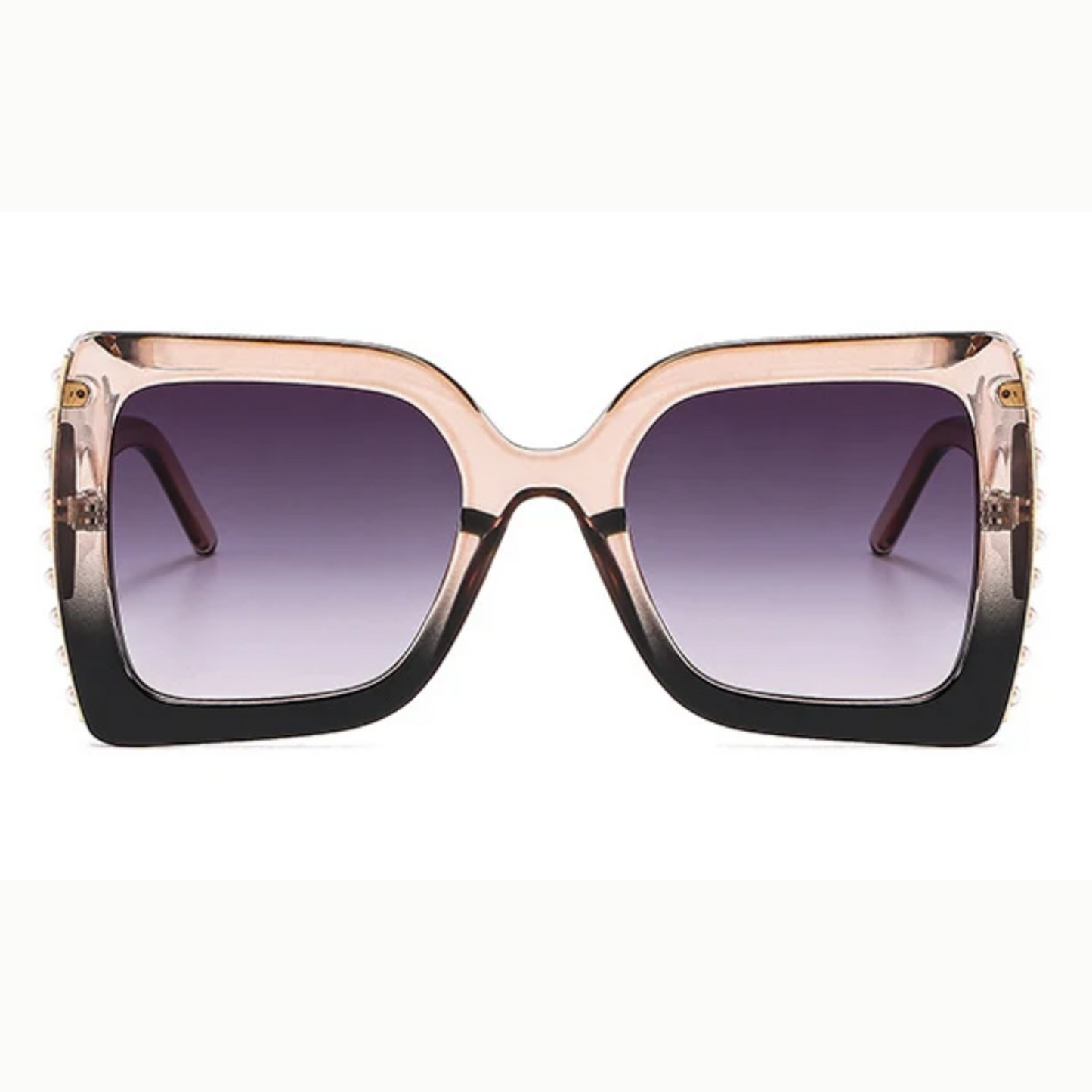 Lunettes de soleil carrées surdimensionnées avec strass