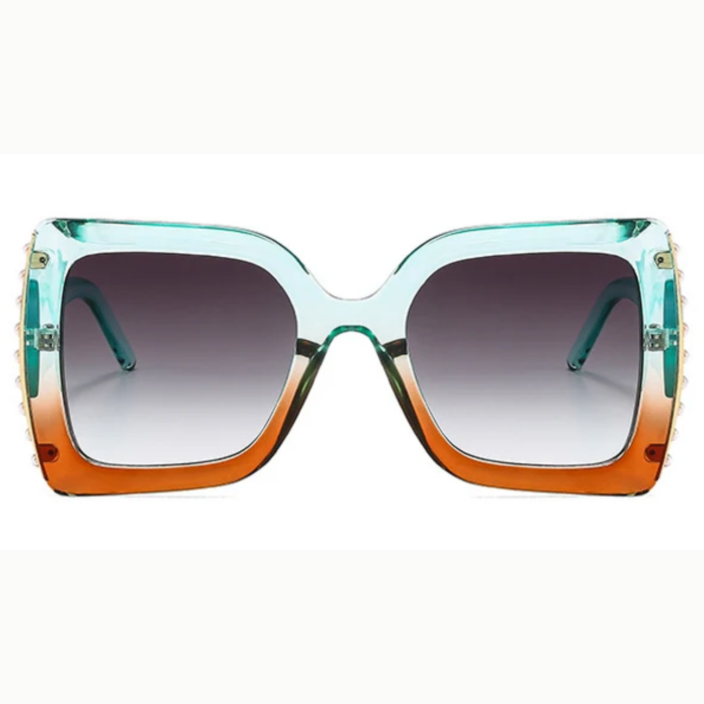 Lunettes de soleil carrées surdimensionnées avec strass