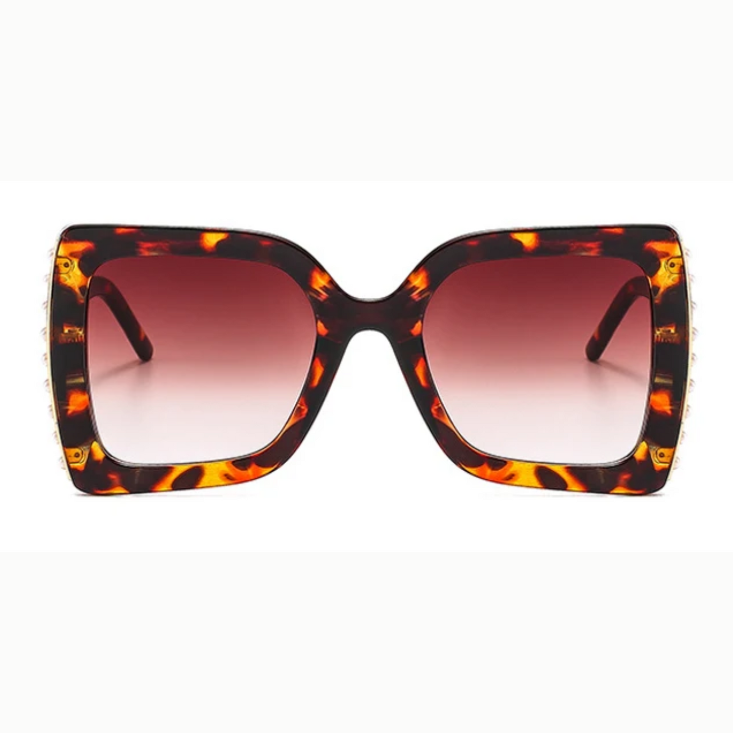 Lunettes de soleil carrées surdimensionnées avec strass