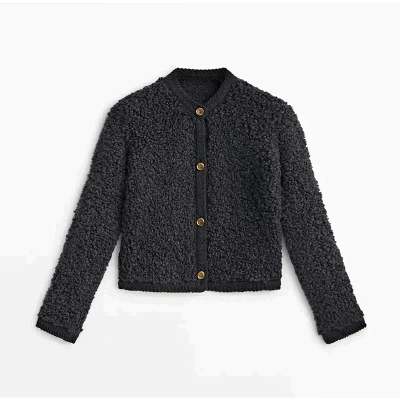 Teddycardigan pour les femmes avec Button Post - Cardigan confortable pour un usage quotidien