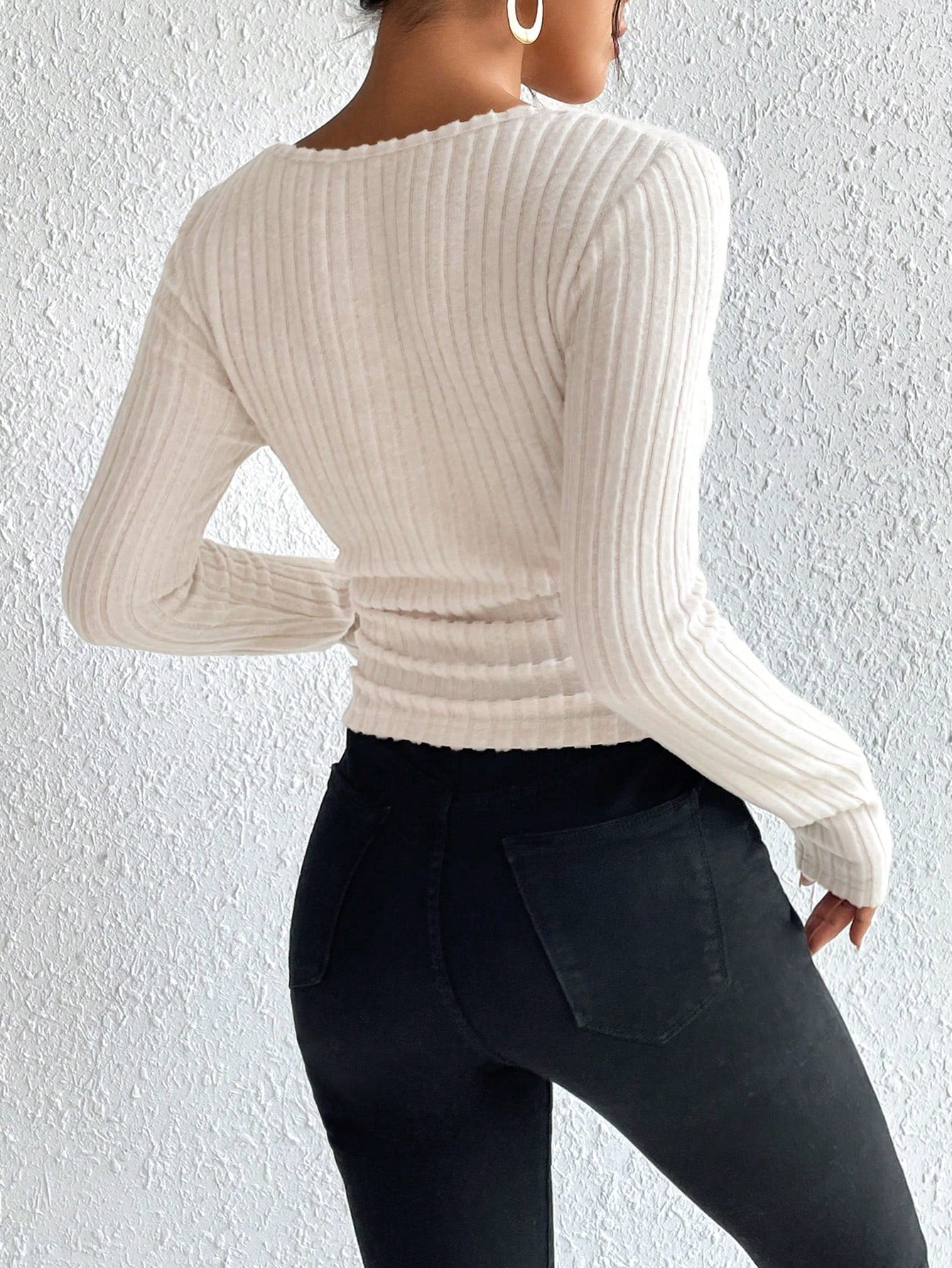 Tee Shirt Femme Manches Longues Blanc