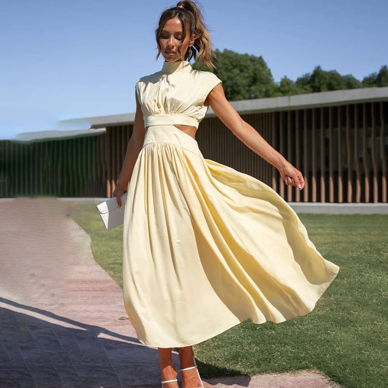 Robe Plissée Élégante en Polyester - Femme - Lyorine