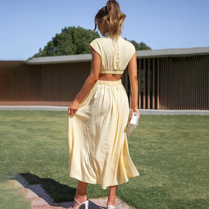 Robe Plissée Élégante en Polyester - Femme - Lyorine
