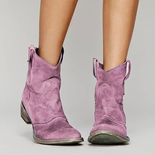 Variant image for Bottes Cowboy Vintage Femme Élégantes en Cuir Noir Taille 36 à 43-25
