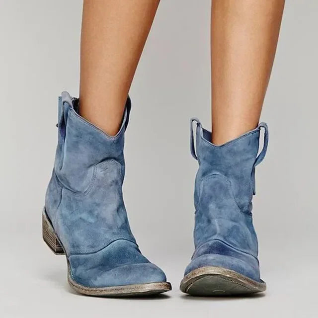 Variant image for Bottes Cowboy Vintage Femme Élégantes en Cuir Noir Taille 36 à 43-17