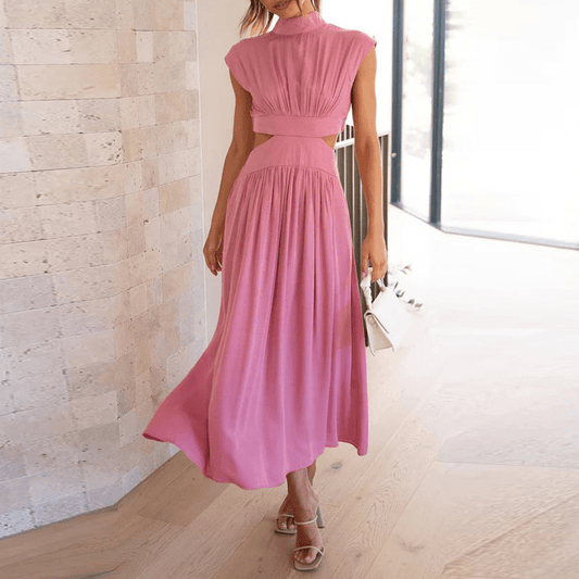 Robe Longue Élégante en Mélange de Polyester – Femme – Dorra